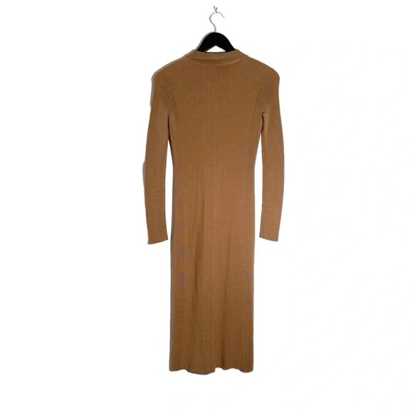 Rag & Bone Pacey Button Down Midi Dress Ribbed Knit in Light Brown size XXS - Picture 5 of 8
